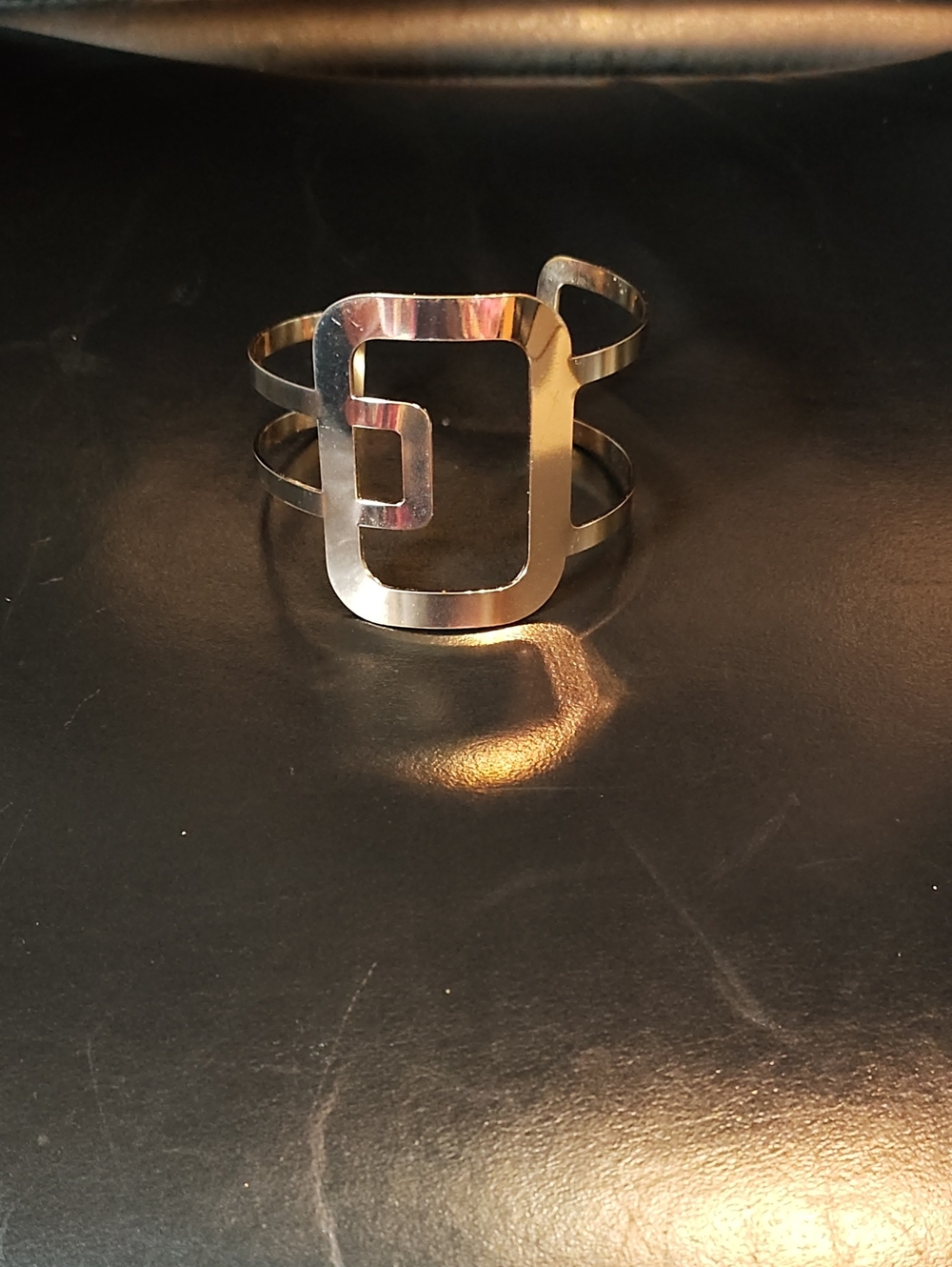 Gold Tone Geometric Cutout Cuff Bracelet - Women's Accessory